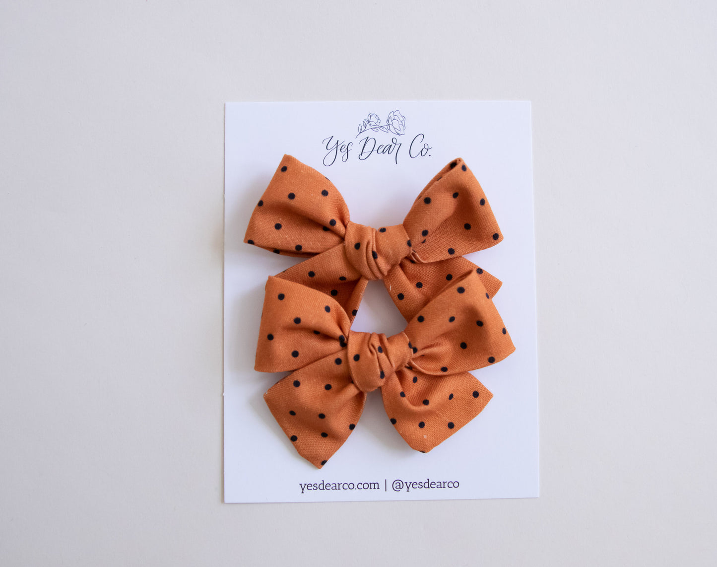 Pumpkin Dot | Pigtail Bows