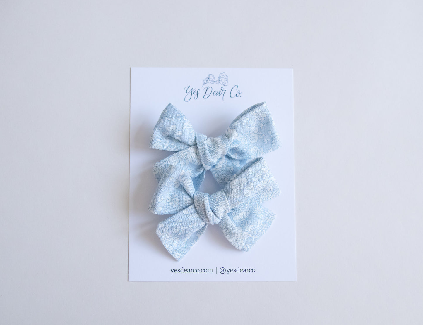 Blue Bell Floral | Pigtail Bows