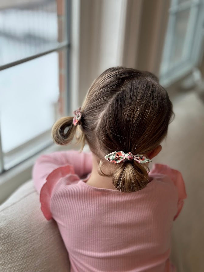 Pink Bunny Knot Bow Pigtail Set