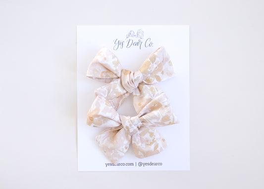 Blush Blooms | Pigtail Bows