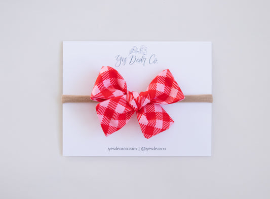 Pink/Red Gingham | Small Pinwheel