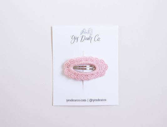 Pink | Embroidered Snap Clip