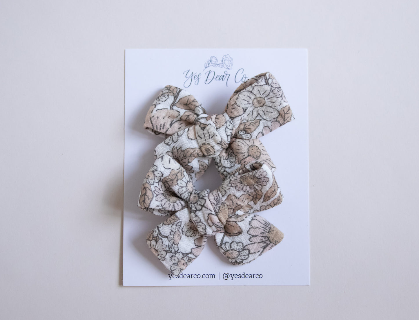 Floral Muslin| Pigtail Bows
