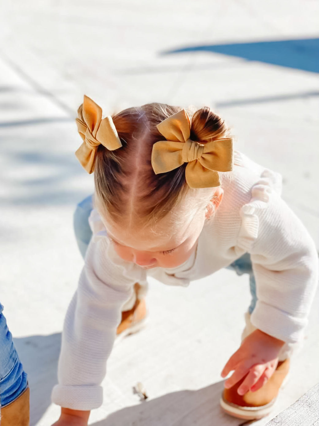 Neutral Gingham | Pigtail Bows