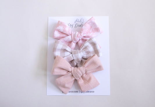 Dusty Rose Bow Set