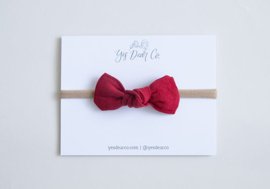 Red Linen | Knot Bow