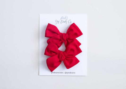 Red | Pigtail Bows