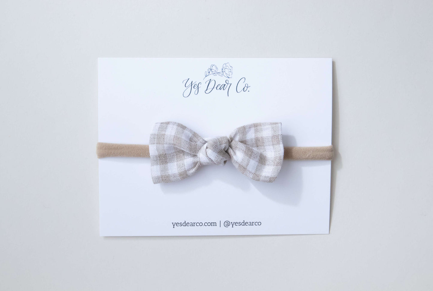 Neutral Gingham | Knot Bow