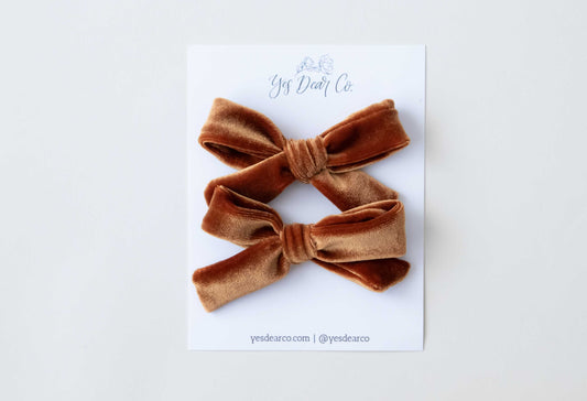 Ginger Velvet | Pigtail Bows