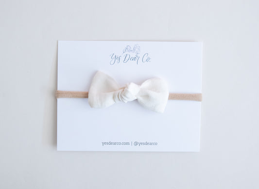 Cream Linen | Knot Bow