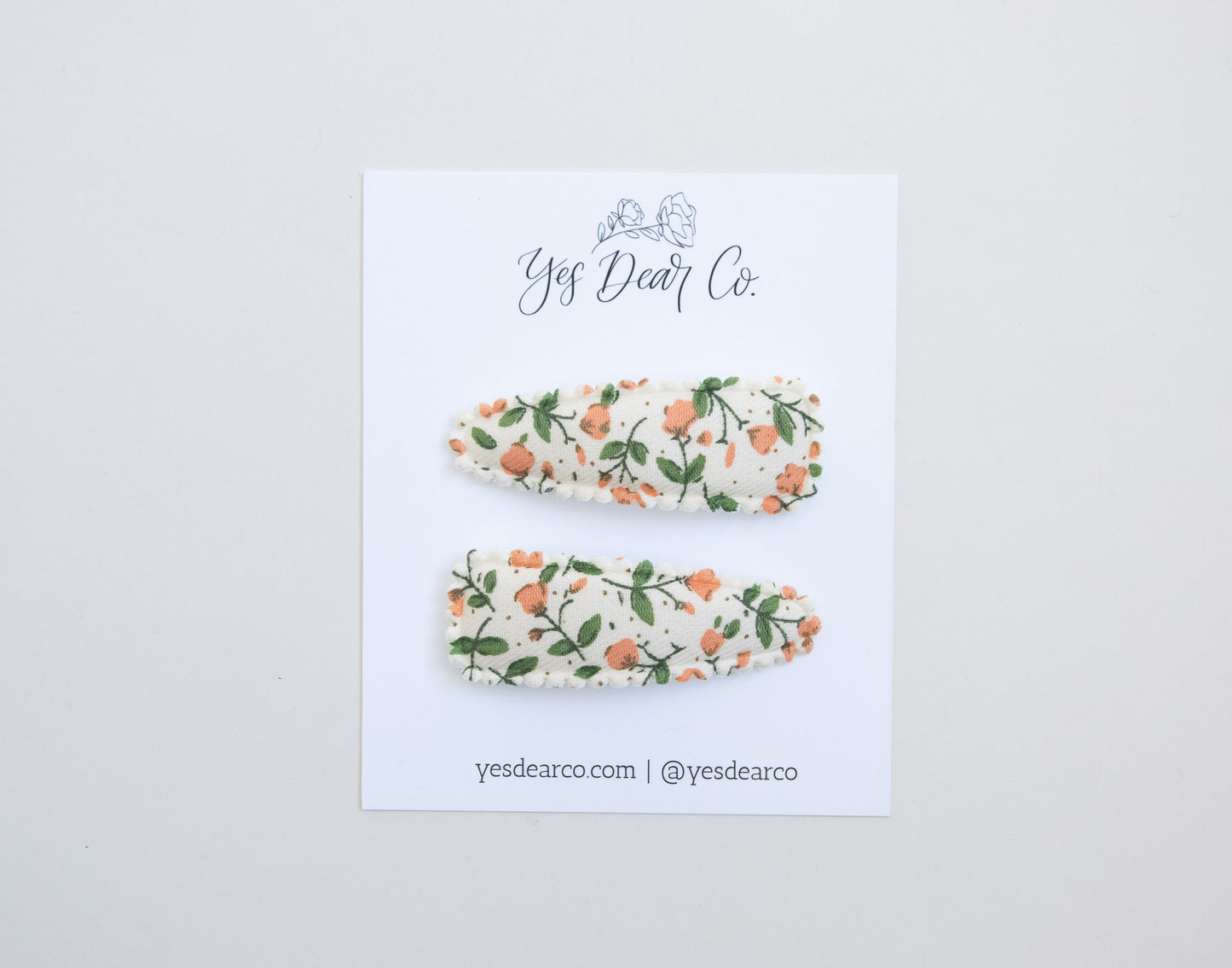 Tangerine Floral | Snap Clip