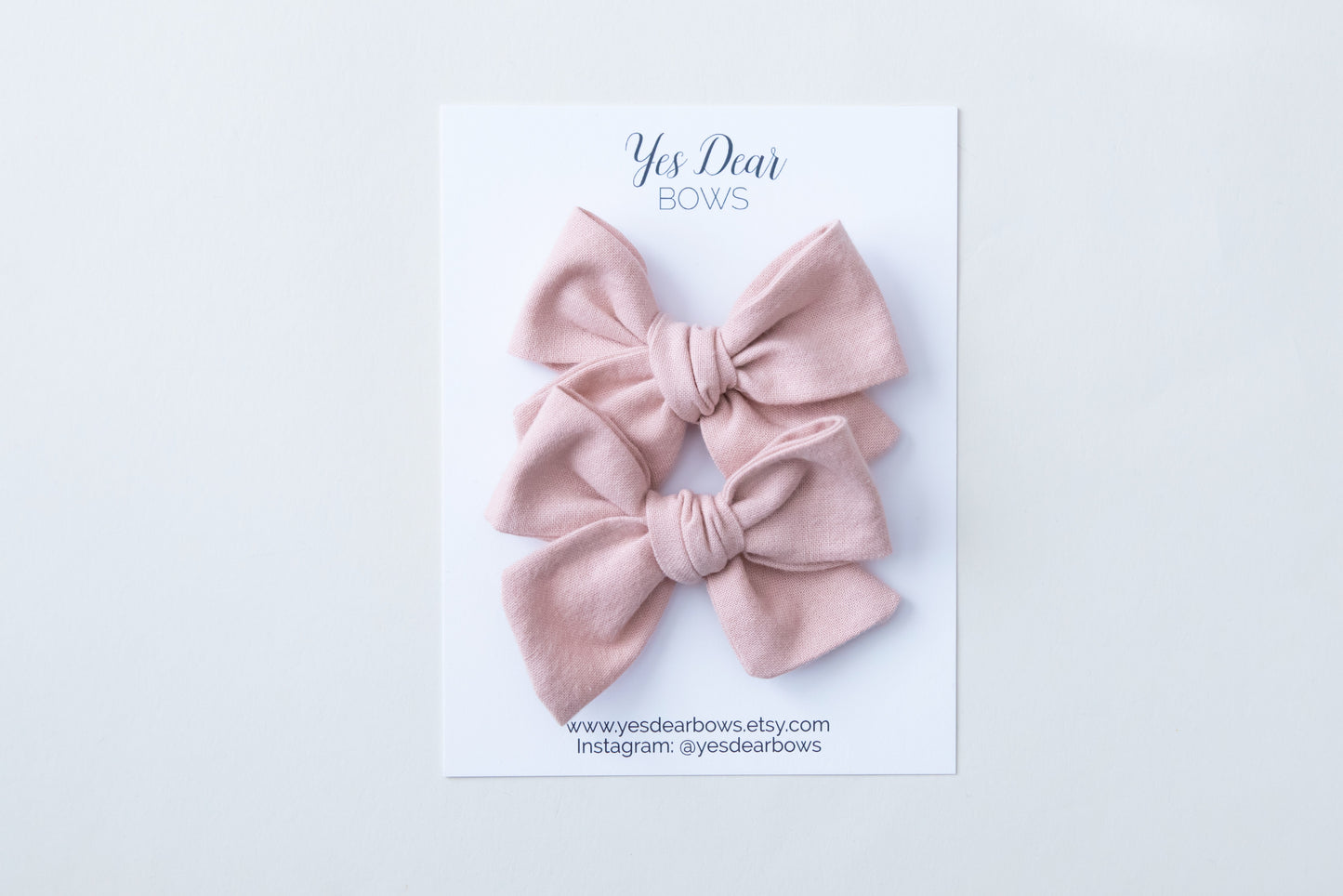 Dusty Rose | Pigtail Bows