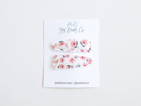 Fresh Pink Floral | Snap Clip