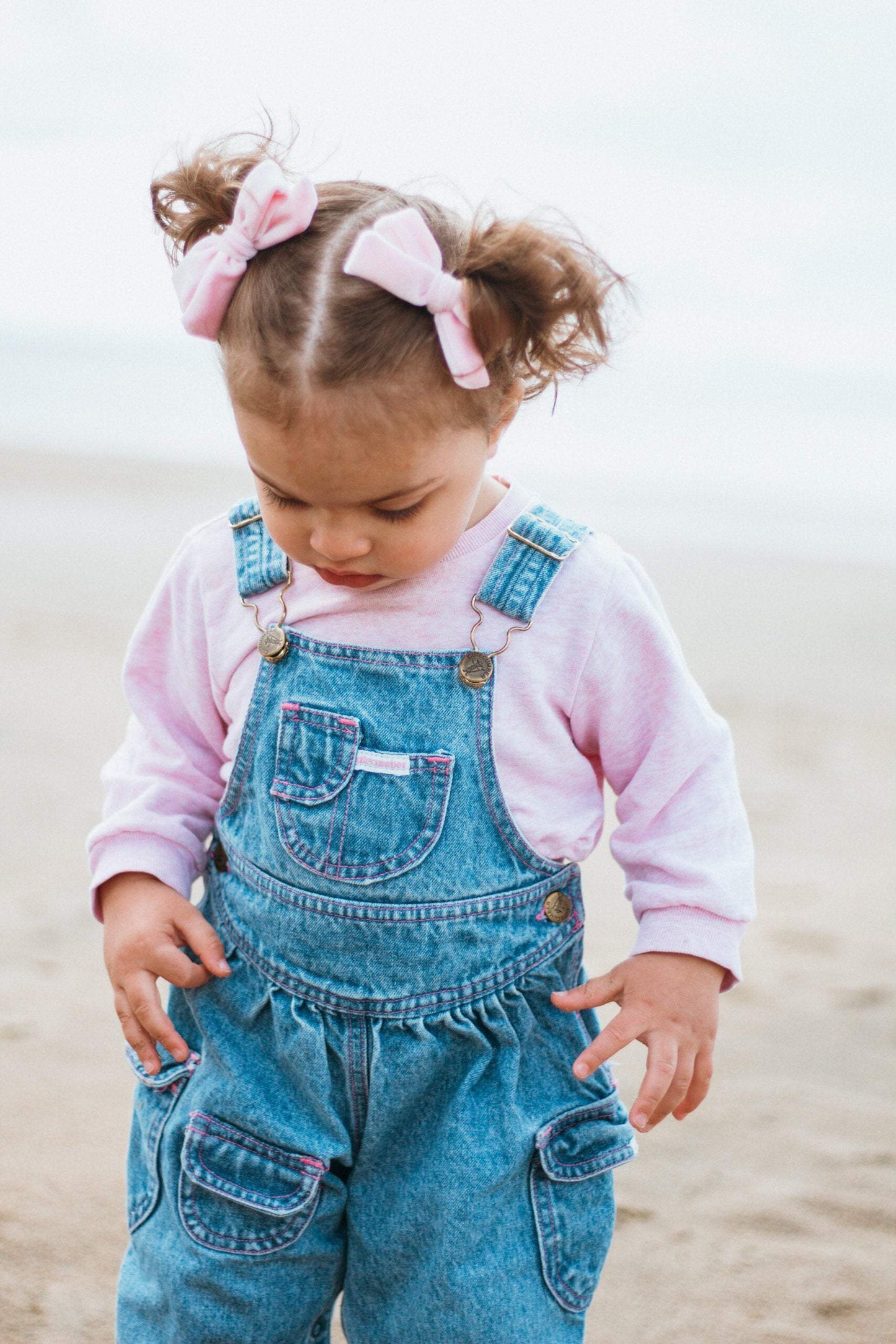 Deep Blush Velvet | Pigtail Bows