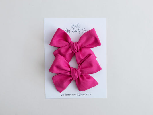 Hot Pink | Pigtail Bows